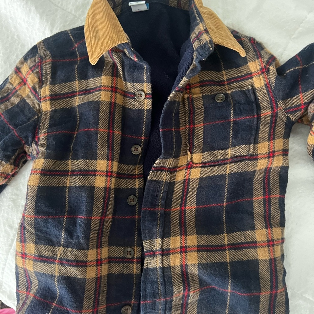 Old Navy Plaid Jacket - Navy and Yellow